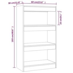 Berkfield Home Book Cabinet/Room Divider Smoked Oak 60x30x103 cm Engineered Wood in Brown - Size: 60 x 30 x 103 cm - thumbnail 7