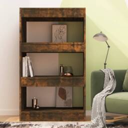 Berkfield Home Book Cabinet/Room Divider Smoked Oak 60x30x103 cm Engineered Wood in Brown - Size: 60 x 30 x 103 cm - thumbnail 3