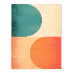 "Wee Blue Coo Wall Art Print Teal Swipe Left Orange Swipe Right Abstract Cold & Hot Match Painting Poster - Size: W18"" x H24""" - thumbnail 1