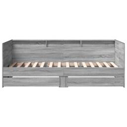 Berkfield Home Daybed with Drawers without Mattress Grey Sonoma 90x190 cm Single - thumbnail 4