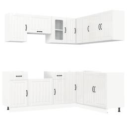 Berkfield Home 11 Piece Kitchen Cabinet Set Kalmar Gloss White Engineered Wood - thumbnail 1