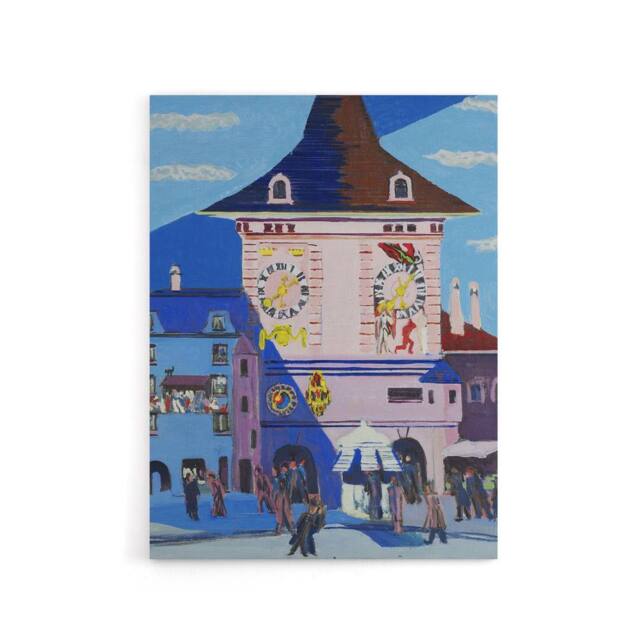 "Artery8 Bern with Belltower Ernst Ludwig Kirchner Canvas Wall Art - Size: W18"" x H24""" - image 1