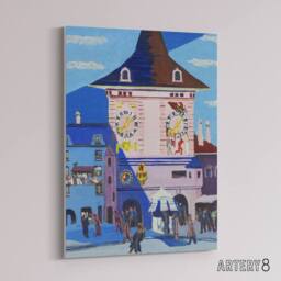 "Artery8 Bern with Belltower Ernst Ludwig Kirchner Canvas Wall Art - Size: W18"" x H24""" - thumbnail 2