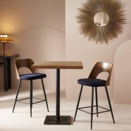 Signature Blue Velvet Counter Stool, 45 Cm Wide - AUSTIN - thumbnail 4