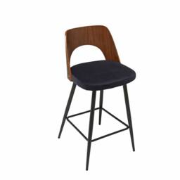 Signature Blue Velvet Counter Stool, 45 Cm Wide - AUSTIN - thumbnail 3
