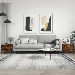 Berkfield Home Decorative Coffee Tables 2 pcs Smoked Oak 50x50x40 cm Engineered Wood in Brown - Size: 50 x 50 x 40 cm - thumbnail 2