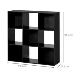 Wyld Haus Remamo Wood Black 3 Tier 9 Cube Storage Bookcase - thumbnail 4