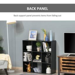 Wyld Haus Remamo Wood Black 3 Tier 9 Cube Storage Bookcase - thumbnail 7