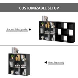 Wyld Haus Remamo Wood Black 3 Tier 9 Cube Storage Bookcase - thumbnail 5