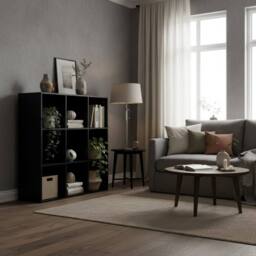 Wyld Haus Remamo Wood Black 3 Tier 9 Cube Storage Bookcase