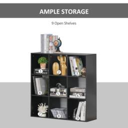 Wyld Haus Remamo Wood Black 3 Tier 9 Cube Storage Bookcase - thumbnail 6