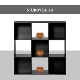 Wyld Haus Remamo Wood Black 3 Tier 9 Cube Storage Bookcase - thumbnail 8