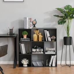 Wyld Haus Remamo Wood Black 3 Tier 9 Cube Storage Bookcase - thumbnail 3