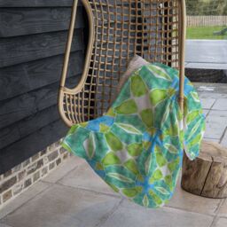 Benjamin Tate Design Green Optimal Boho Chic Blanket in Natural - Size: 120 cm x 150 cm - thumbnail 4