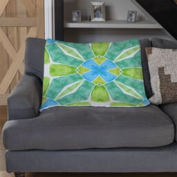 Benjamin Tate Design Green Optimal Boho Chic Blanket in Natural - Size: 120 cm x 150 cm - thumbnail 2