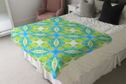 Benjamin Tate Design Green Optimal Boho Chic Blanket in Natural - Size: 120 cm x 150 cm - thumbnail 3