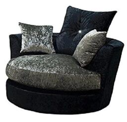 Snugg Furniture UK Limited Aurora Swivel Chair Crushed Velvet - thumbnail 1
