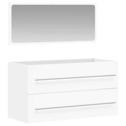Berkfield Home Bathroom Cabinet with Mirror White Engineered Wood