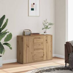 Berkfield Home Sideboard Artisan Oak 88x30x64 cm Engineered Wood in Brown - Size: 88 x 30 x 64 cm - thumbnail 2