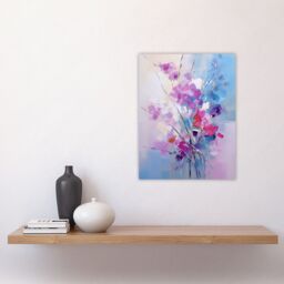 "Artery8 Wall Art Print Abstract Wildflower Bouquet Painting Purple Blue Pink Floral Art Poster - Size: W18"" x H24""" - thumbnail 4
