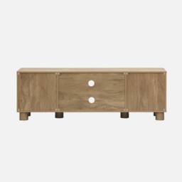 sweeek Exotic Wood Effect Tv Unit With 2 Reversible Doors 155cm in Brown - thumbnail 4