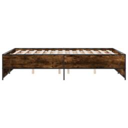 Berkfield Home Bed Frame without Mattress Smoked Oak 135x190 cm Double in Brown - thumbnail 5