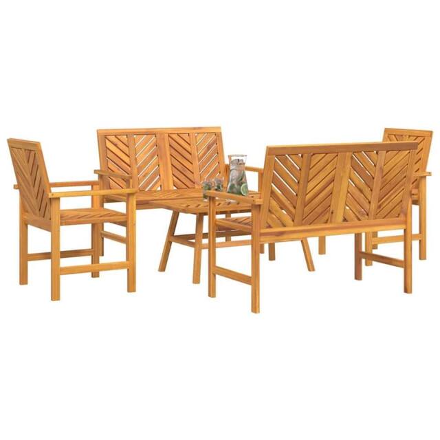 Berkfield Home Modern 5 Piece Garden Lounge Set Solid Wood Acacia in Brown - image 1
