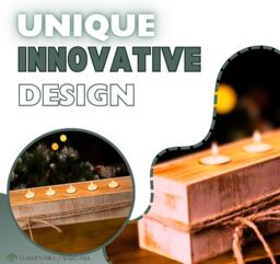 Marco Paul 5 Tealight Wooden Candle Holder Table Centrepiece in Light Oak - thumbnail 6