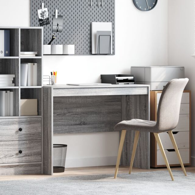 Berkfield Home Writing Desk Grey sonoma MDF, Veneer 100 x 50 x 76 cm Durable - image 1