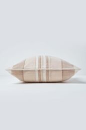 Homescapes Cotton Striped Morocco Cushion Cover in Beige - Size: 45 cm x 45 cm - thumbnail 2