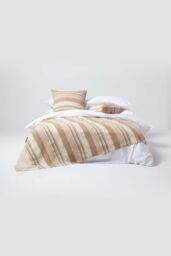 Homescapes Cotton Striped Morocco Cushion Cover in Beige - Size: 45 cm x 45 cm - thumbnail 4