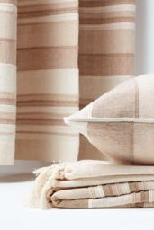 Homescapes Cotton Striped Morocco Cushion Cover in Beige - Size: 45 cm x 45 cm - thumbnail 5