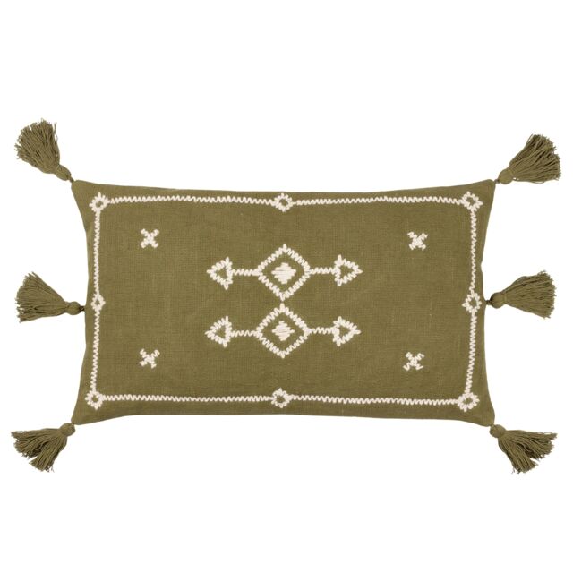 Yard Folis Geometric Cushion in Khaki - Size: 30 cm x 50 cm - image 1