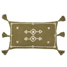 Yard Folis Geometric Cushion in Khaki - Size: 30 cm x 50 cm - thumbnail 1