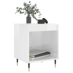 Berkfield Home Modern Bedside Cabinet High Gloss White 40x35x50 cm Engineered Wood - Size: 40 x 35 x 50 cm