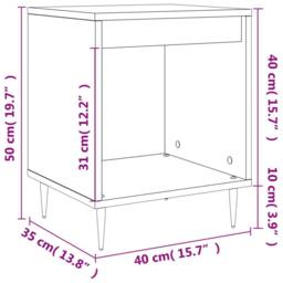 Berkfield Home Modern Bedside Cabinet High Gloss White 40x35x50 cm Engineered Wood - Size: 40 x 35 x 50 cm - thumbnail 9
