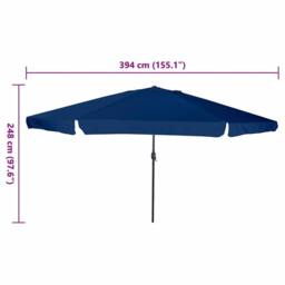 Berkfield Home Garden Parasol 395 cm x 245 cm Azure Blue - thumbnail 7
