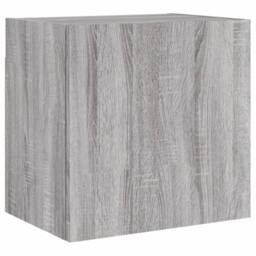 Berkfield Home 4 Piece TV Wall Units Grey Sonoma Engineered Wood - thumbnail 6
