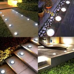 Marco Paul 4pc Solar Deck Spot Lights in Metallic Silver - thumbnail 5