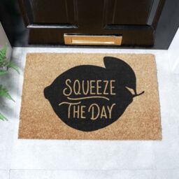 Artsy Mats Humorous Squeeze The Day Doormat in Black - Size: 40 cm x 60 cm - thumbnail 2