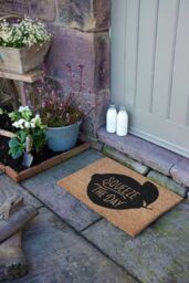 Artsy Mats Humorous Squeeze The Day Doormat in Black - Size: 40 cm x 60 cm - thumbnail 5