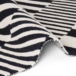 THE RUGS Ted Baker Flux Wool Handwoven Black White Geometric Rug - Size: 120 cm x 180 cm - thumbnail 5