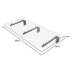 Monstershop Glass Door Canopy & Brackets - 180cm W x 80cm D in Silver - Size: 180 cm W x 80 cm D - thumbnail 5
