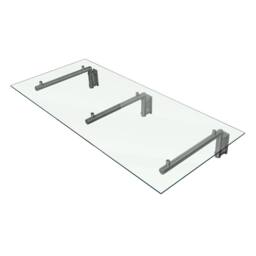 Monstershop Glass Door Canopy & Brackets - 180cm W x 80cm D in Silver - Size: 180 cm W x 80 cm D - thumbnail 2
