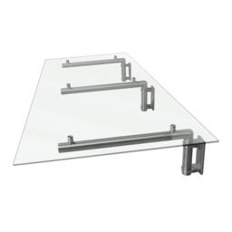 Monstershop Glass Door Canopy & Brackets - 180cm W x 80cm D in Silver - Size: 180 cm W x 80 cm D - thumbnail 4