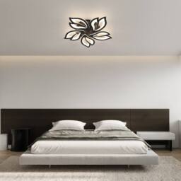 Goeco Modern LED Ceiling Light, Dimmable, Creative Flower Design Chandelier in Black - thumbnail 3