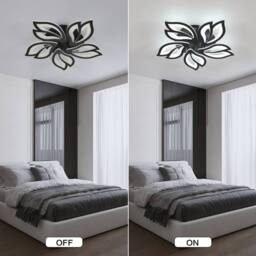 Goeco Modern LED Ceiling Light, Dimmable, Creative Flower Design Chandelier in Black - thumbnail 5