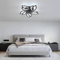 Goeco Modern LED Ceiling Light, Dimmable, Creative Flower Design Chandelier in Black - thumbnail 2
