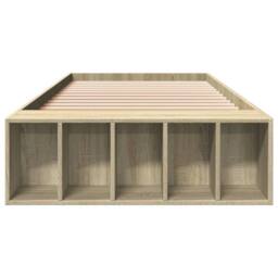 Berkfield Home Bed Frame without Mattress Sonoma Oak 100x200 cm in Brown - thumbnail 4