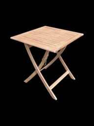 Royalcraft LONDON 70cm Square Folding Bistro Set with 2 London Rope Folding Armchairs in Natural - thumbnail 3